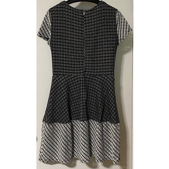 BCBGMaxazria Elyze Lace-blocked Fit & Flare Dress - Picture 2 of 8